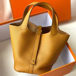 Womens Mens Leather Basket Shoulder bags Designer tote bag