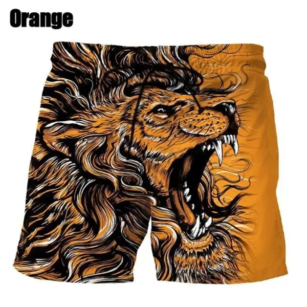 New 3D Printed Animal Lion Graphic Beach Shorts Men's Sports Shorts Harajuku Swimming Shorts Summer Novelty Shorts Plus Size