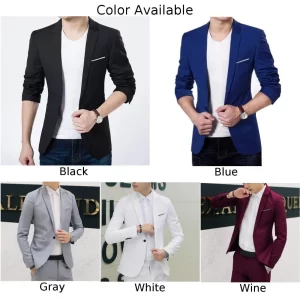 New Men's Casual Slim Fit Formal Button Suit Blazer Coat Jacket Tops Slim Fit Blazer For Men Party Dress Male Fashion Casual - Image 5