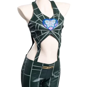Female Jolyne Cujoh Cosplay Costume Coat Pants Shoes Boots Wigs Jacket Earrings Full Set Women Girls Cloth Halloween Party Suit - Image 3