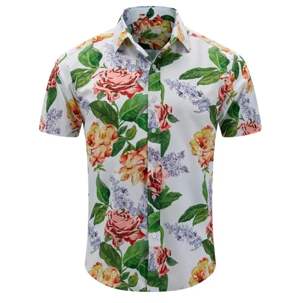 Men's shirt 2024 new style printed lapel short-sleeved Hawaiian vacation summer casual breathable street outdoor work daily