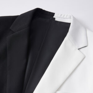 Korean Style Men's Suit Black And White Color Matching Two-piece Suit - Image 4