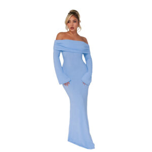 Women's Off Shoulder Backless Evening Dress - Image 5