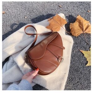Small Crowdsourcing Bag Women's Bag 2023 New Fashion Women's Shoulder Bag Chanel Style Crossbody Bag Portable Semicircle Saddle Bag - Image 4