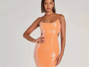 Women's Elegant Summer Sequin Backless Hollow Dress