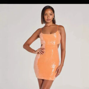 Women's Elegant Summer Sequin Backless Hollow Dress