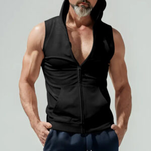 Men's Hooded Sleeveless Sports Vest