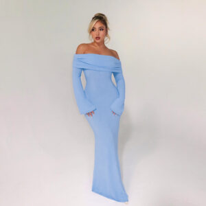 Women's Off Shoulder Backless Evening Dress
