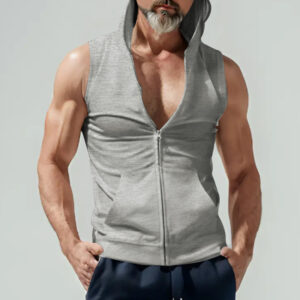 Men's Hooded Sleeveless Sports Vest - Image 3