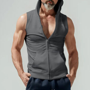 Men's Hooded Sleeveless Sports Vest - Image 4
