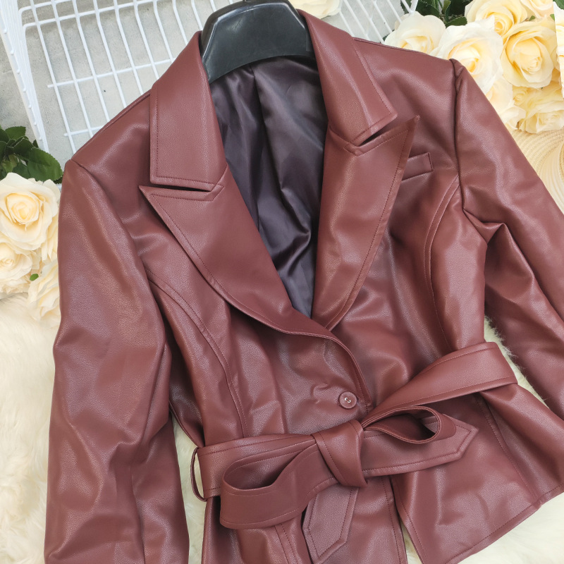 Long-Sleeved Lace-Up Small Suit Jacket - Image 4