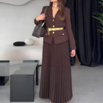 New Button Suit Jacket Pleated Skirt Temperament Suit Women