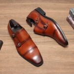 Double Buckle Men's Suit Leather Shoes