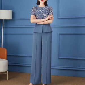 Wide-leg printed chiffon pants additional view