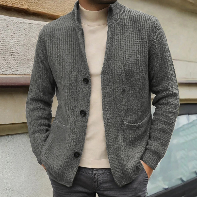 New Sweater Collar Knitted Mid-Length Cardigan Jacket - Image 2