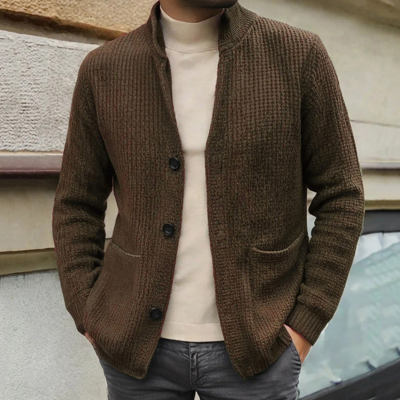New Sweater Collar Knitted Mid-Length Cardigan Jacket - Image 4