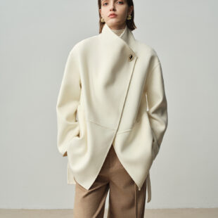 Mid-Length One-Button Lace-Up Double-Sided Cashmere Outwear main view