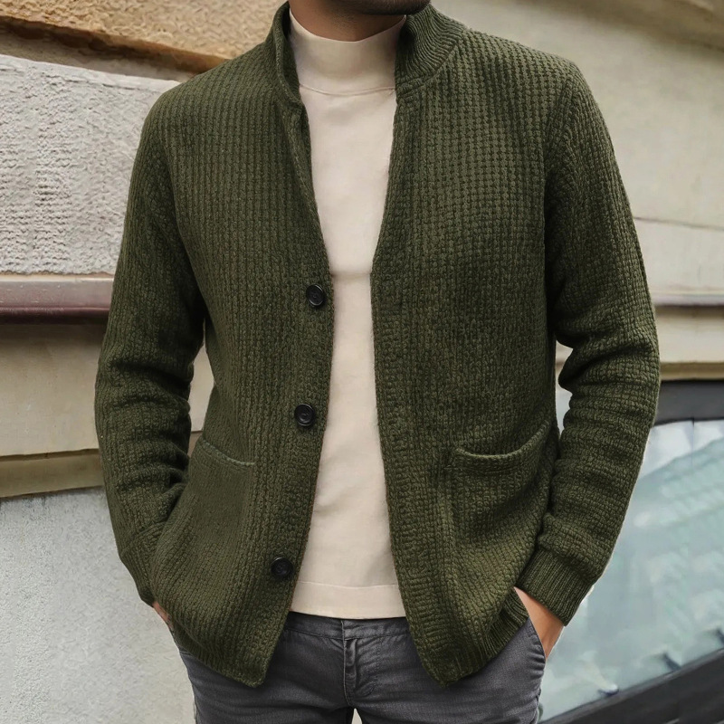 New Sweater Collar Knitted Mid-Length Cardigan Jacket - Image 3