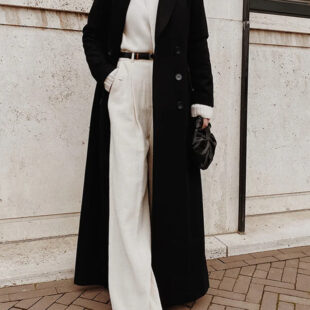 Casual long warm woolen coat additional view