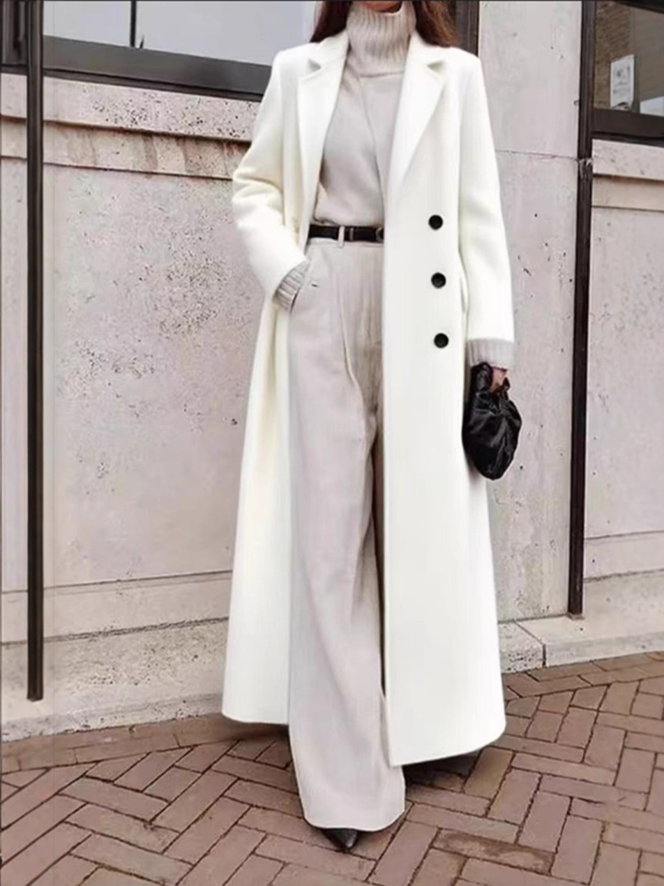 Casual Long Warm Woolen Coat - Image 2