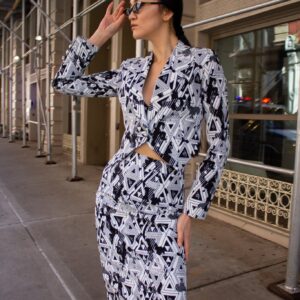 Amour Geometric Pencil Skirt