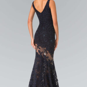 Long Dress Illusion Lace Cut-
