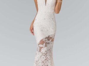 Long Dress Illusion Lace Cut-