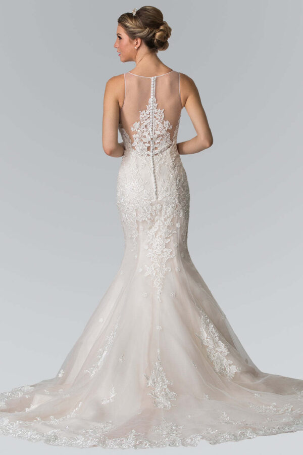 BRIDAL - Illusion V-Neck Mermaid Style Lace Wedding Dress