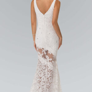 Long Dress Illusion Lace Cut-