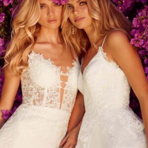 Cocktail Dress - Illusion V-Neck Embroidered Lace Babydoll Short  Cocktail/Homecoming Dress