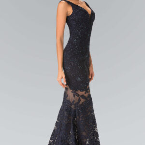 Long Dress Illusion Lace Cut-