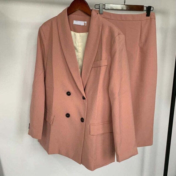 Women Blazer Suits Doule Breasted Pink Blazer