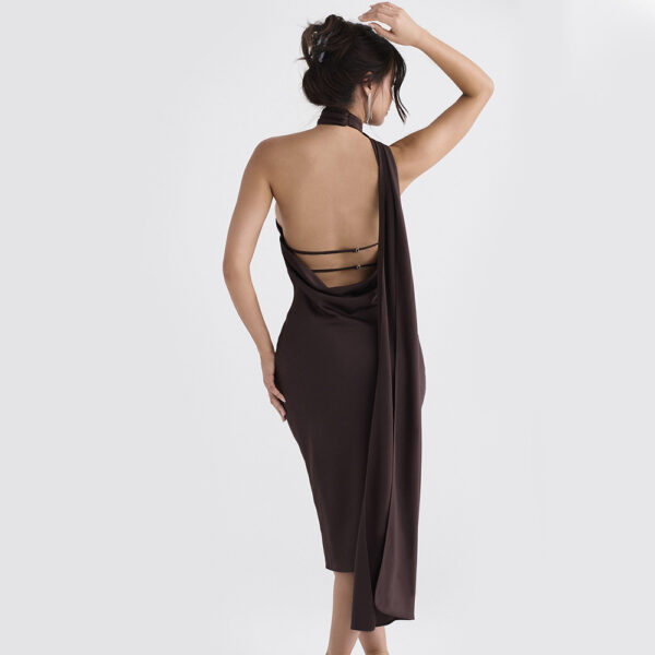 Strapless Backless Slim Satin Party Dress