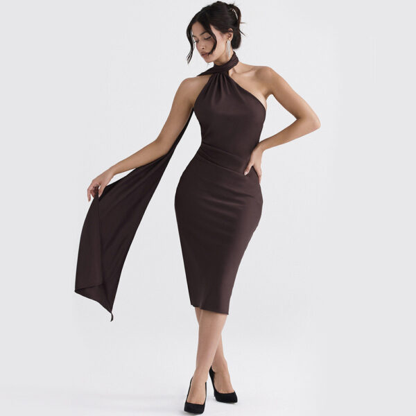 Strapless Backless Slim Satin Party Dress