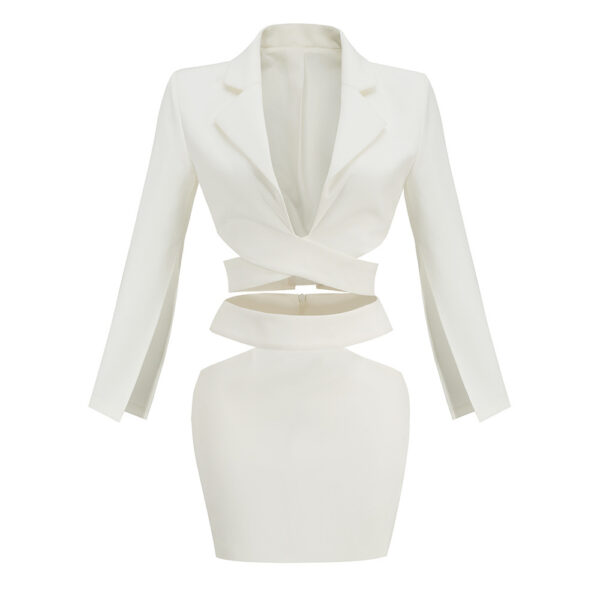 White Tube Top Suit Skirt Evening Dress