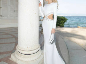 Women's Slim Bandage Long-sleeved Mermaid Dress with Chains