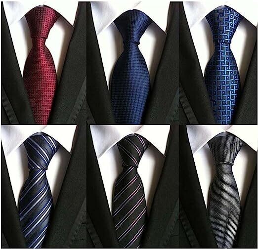 WeiShang Lot 6 PCS Classic Men's Silk Tie Necktie Woven JACQUARD Neck Ties