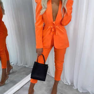 Fruit Collar Suit Jacket + Pants Suit