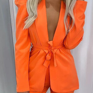 Fruit Collar Suit Jacket + Pants Suit