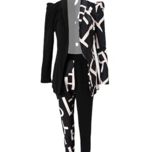Fruit Collar Suit Jacket + Pants Suit