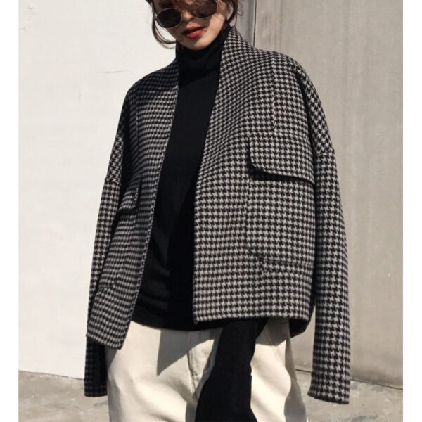 Women's Houndstooth Double-sided Cashmere Jacket