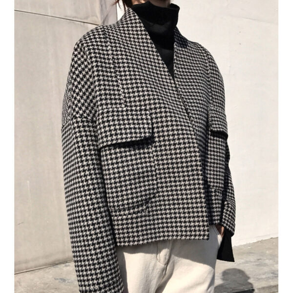 Women's Houndstooth Double-sided Cashmere Jacket