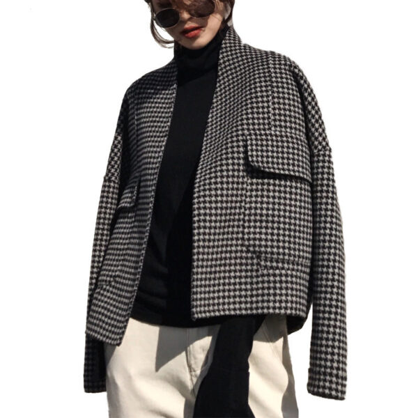 Women's Houndstooth Double-sided Cashmere Jacket