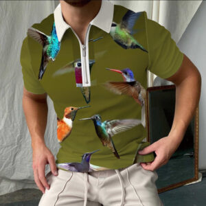 European And American Cross-border New Men's 3D Polo Shirt Amazon Independent Station Zipper Short-sleeved T-shirt Pullover Casual Men's Clothing
