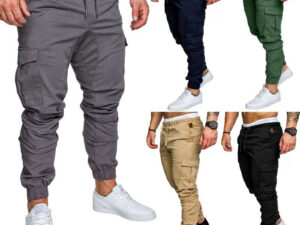 Men's Woven Casual Tooling Multi-pocket Pants
