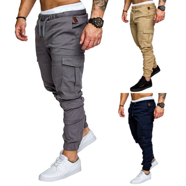 Men's Woven Casual Tooling Multi-pocket Pants
