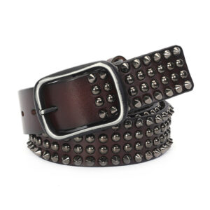 Stylish Layered Alloy Buckle Head Cowhide Retro Tattoo Belt