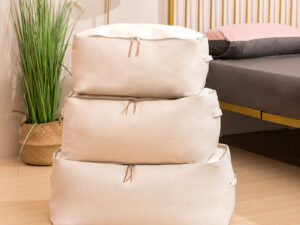 Japanese Style Thickened Canvas Storage Box Clothes Finishing Storage Bag With Cover Zipper Cotton Quilt Storage Bag