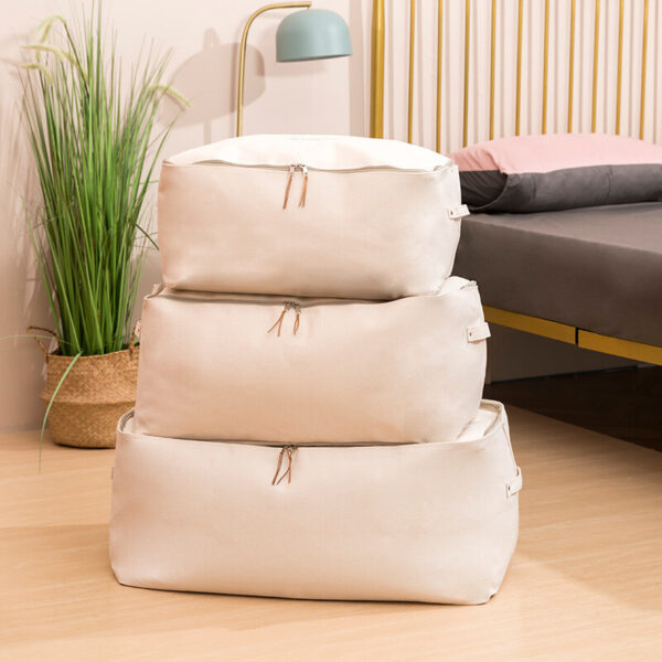 Japanese Style Thickened Canvas Storage Box Clothes Finishing Storage Bag With Cover Zipper Cotton Quilt Storage Bag