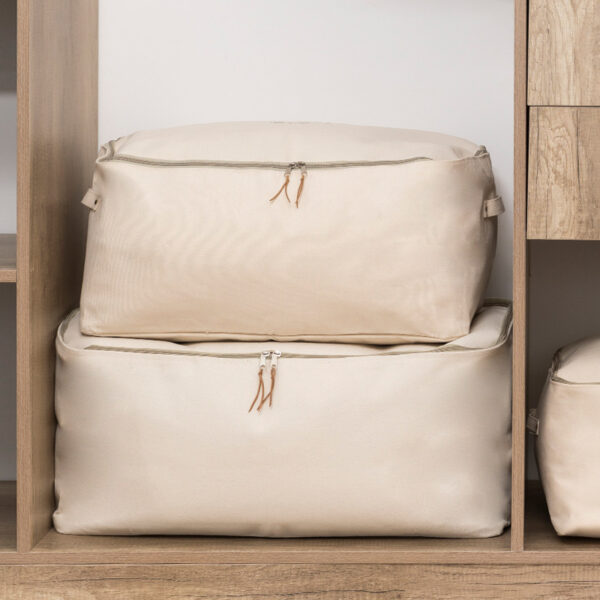 Japanese Style Thickened Canvas Storage Box Clothes Finishing Storage Bag With Cover Zipper Cotton Quilt Storage Bag